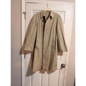 Vintage London Fog Tan Single Breasted Trench Coat Classic Weatherwear Regular